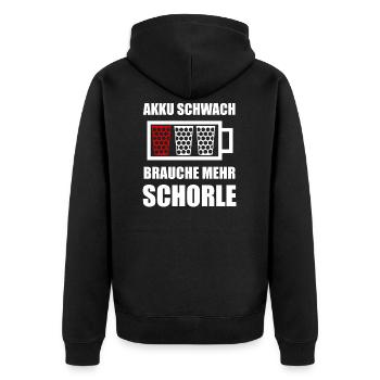 Schorle Dubbeglas Pfälzer Pälzer Geschenk - Unisex Premium Bio Zip Hoodie - Schwarz - Hinten - Nico (187cm)