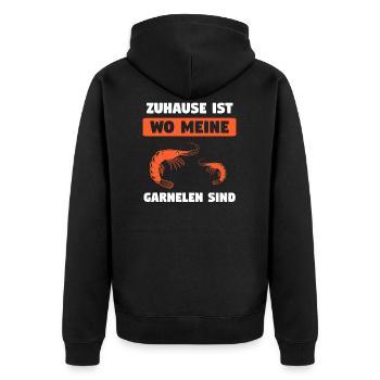 Garnele Garnelen Shrimp Aquarium Geschenk - Unisex Premium Bio Zip Hoodie - Schwarz - Hinten - Nico (187cm)
