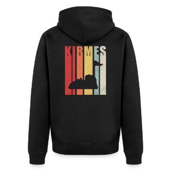Autoscooter Kirmes Schausteller Geschenk - Unisex Premium Bio Zip Hoodie - Schwarz - Hinten - Nico (187cm)