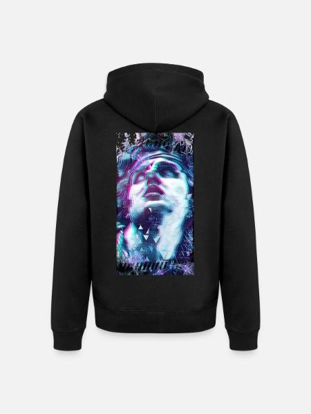 Grizzl3y (Retrowave) - Unisex Premium Bio Zip Hoodie - Schwarz