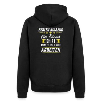 Bester Kollege Jobwechsel Abschiedsgeschenk Arbeit - Unisex Premium Bio Zip Hoodie - Schwarz - Hinten - Nico (187cm)