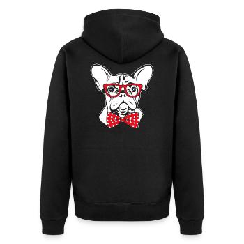 BULLDOG FRANÇAIS Sweet Frenchie Wilsigns - Veste à capuche bio Premium Unisexe - noir - Dos - Nico (187cm)