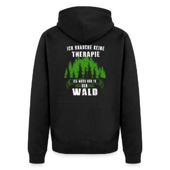 Wald Forstwirt Waldarbeiter Geschenk - Unisex Premium Bio Zip Hoodie - Schwarz - Hinten - Nico (187cm)