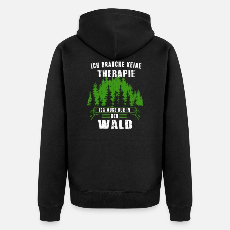 Wald Forstwirt Waldarbeiter Geschenk - Unisex Premium Bio Zip Hoodie - Schwarz