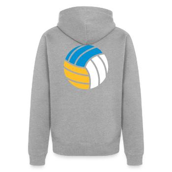 Beach-volley - Veste à capuche bio Premium Unisexe - gris chiné - Dos - Nico (187cm)