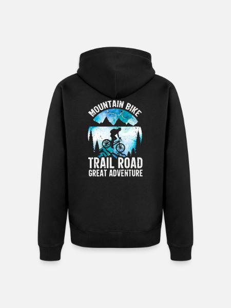 Mountainbike - Unisex Premium Bio Zip Hoodie - Schwarz