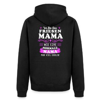 Friesen Mama Friesenpferd Pferd Geschenk - Unisex Premium Bio Zip Hoodie - Schwarz - Hinten - Nico (187cm)