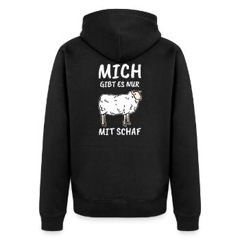 Schaf Schafe Bauer Geschenk - Unisex Premium Bio Zip Hoodie - Schwarz - Hinten - Nico (187cm)