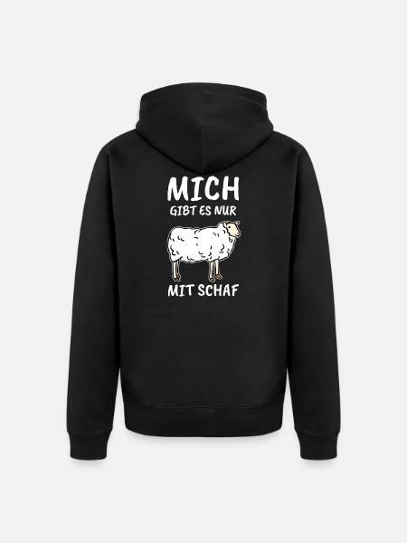 Schaf Schafe Bauer Geschenk - Unisex Premium Bio Zip Hoodie - Schwarz