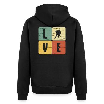 Hockey sur glace - Veste à capuche bio Premium Unisexe - noir - Dos - Nico (187cm)