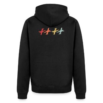Airplane pilot pilot gift - Unisex Premium Organic Zip Hoodie - black - Back - Nico (187cm)