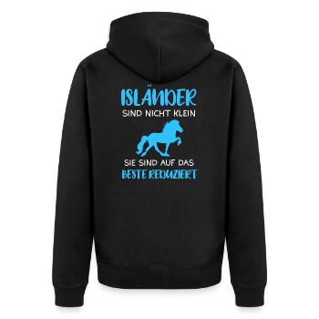 Islandpferd Isländer Pferde Geschenk - Unisex Premium Bio Zip Hoodie - Schwarz - Hinten - Nico (187cm)