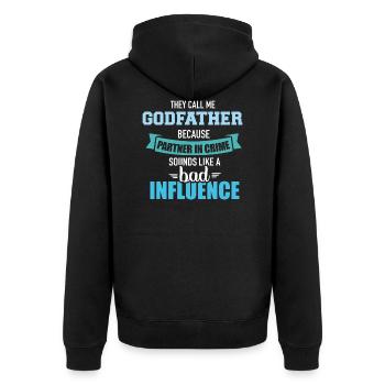 Godfather - Unisex Premium Organic Zip Hoodie - black - Back - Nico (187cm)