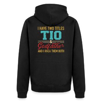 Godfather - Unisex Premium Organic Zip Hoodie - black - Back - Nico (187cm)