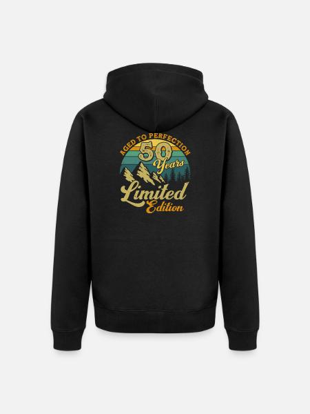 50e anniversaire cadeau rétro 50 ans - Veste à capuche bio Premium Unisexe - noir