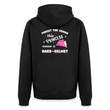 Construction site site manager excavator wife gift - Unisex Premium Organic Zip Hoodie - black - Back - Nico (187cm)