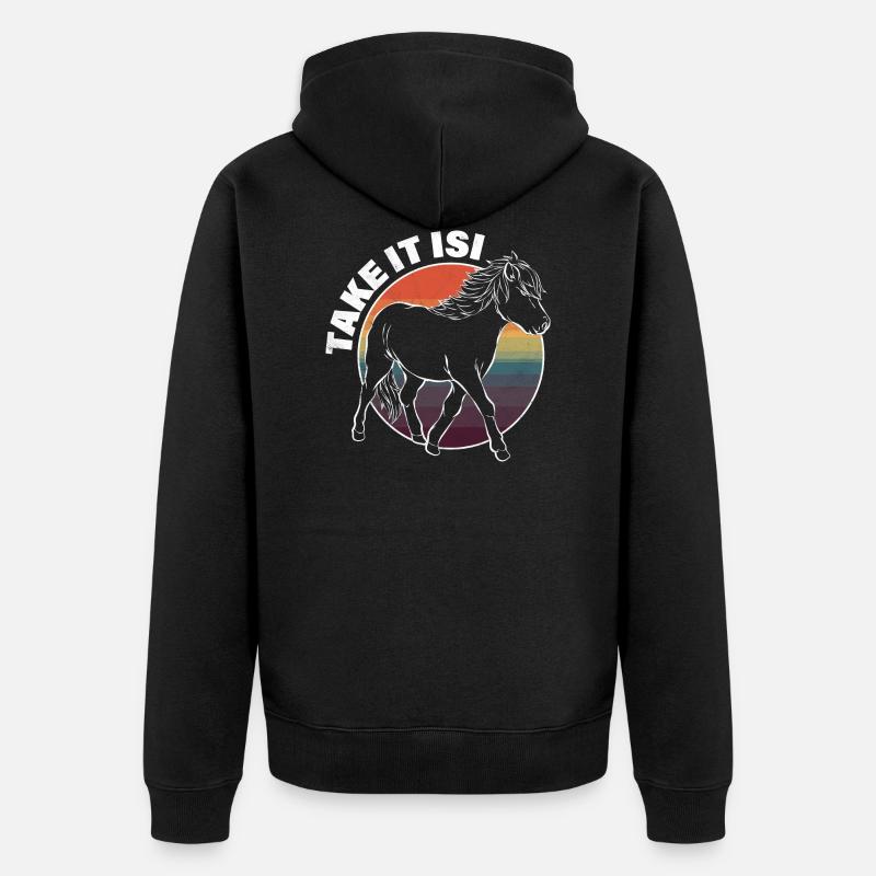 Isländer Pferd Pony - Unisex Premium Bio Zip Hoodie - Schwarz