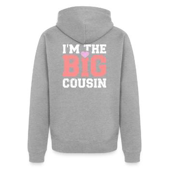 cousin - Veste à capuche bio Premium Unisexe - gris chiné - Dos - Nico (187cm)