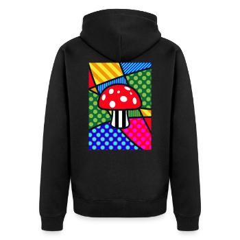 Agaric mouche - Veste à capuche bio Premium Unisexe - noir - Dos - Nico (187cm)