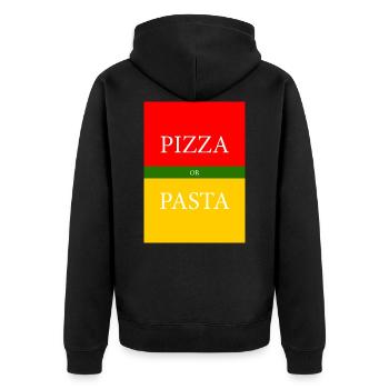 PIZZA ou PÂTES - Veste à capuche bio Premium Unisexe - noir - Dos - Nico (187cm)