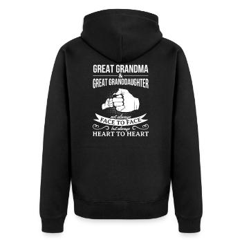 Urgroßtochter Großmutter Urenkind Geschenk - Unisex Premium Bio Zip Hoodie - Schwarz - Hinten - Nico (187cm)