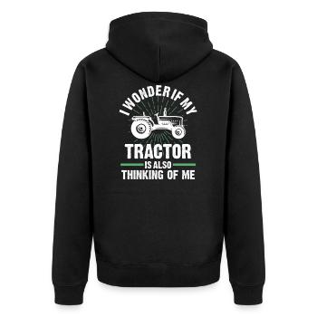 Tracteur Tracteurs Tracteur Cadeau - Veste à capuche bio Premium Unisexe - noir - Dos - Nico (187cm)