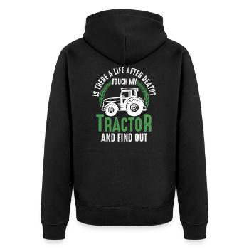Tracteur Tracteurs Tracteur Cadeau - Veste à capuche bio Premium Unisexe - noir - Dos - Nico (187cm)