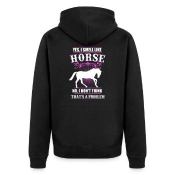 Cadeau équestre cavalier - Veste à capuche bio Premium Unisexe - noir - Dos - Nico (187cm)