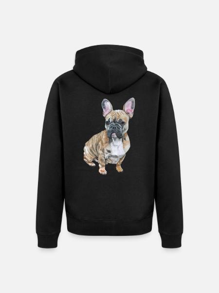 French Bulldog - Unisex Premium Organic Zip Hoodie - black