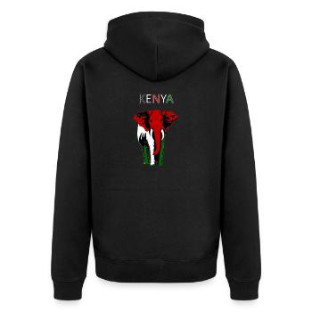 Safari à l'éléphant au Kenya - Veste à capuche bio Premium Unisexe - noir - Dos - Nico (187cm)