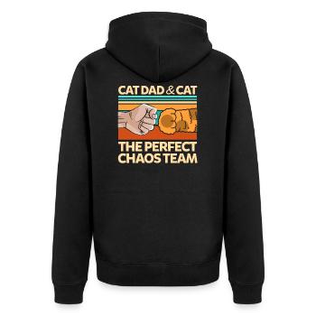 Cat dad cats cat owner gift - Unisex Premium Organic Zip Hoodie - black - Back - Nico (187cm)