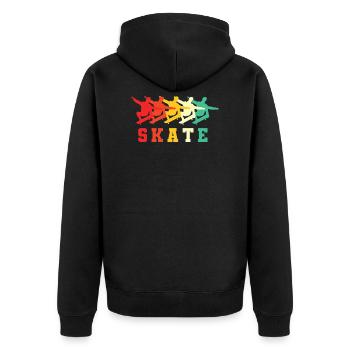 Skateboard skateboarders skate - Unisex Premium Organic Zip Hoodie - black - Back - Nico (187cm)