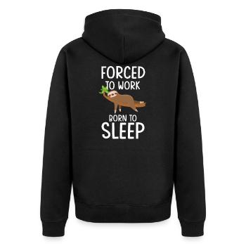 Sloth sloth lazy gift - Unisex Premium Organic Zip Hoodie - black - Back - Nico (187cm)