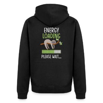 Sloth sloth lazy gift - Unisex Premium Organic Zip Hoodie - black - Back - Nico (187cm)