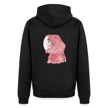 Ezra - Prospect - Unisex Premium Bio Zip Hoodie - Schwarz - Hinten - Nico (187cm)