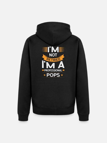 Pops Retirement Pop-Pop Gift - Unisex Premium Organic Zip Hoodie - black