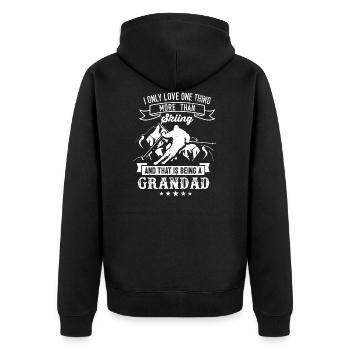 Skilaufen Grandad Ski Skifahrer Geschenk - Unisex Premium Bio Zip Hoodie - Schwarz - Hinten - Nico (187cm)