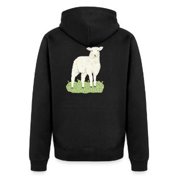 Brebis douce - Veste à capuche bio Premium Unisexe - noir - Dos - Nico (187cm)