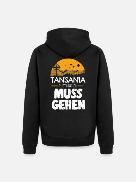Tansania - Unisex Premium Bio Zip Hoodie - Schwarz