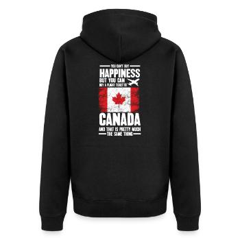 Kanada Kanadische Flagge urlaub Geschenk - Unisex Premium Bio Zip Hoodie - Schwarz - Hinten - Nico (187cm)