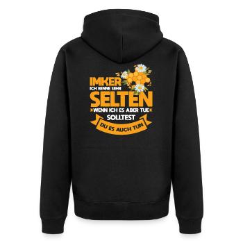 Apicole Apiculture miel cadeau - Veste à capuche bio Premium Unisexe - noir - Dos - Nico (187cm)