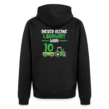 10.Geburtstag junge 10 Jahre Traktor Geschenk - Unisex Premium Bio Zip Hoodie - Schwarz - Hinten - Nico (187cm)
