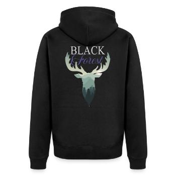 Forêt Noire tendance Cerf - Veste à capuche bio Premium Unisexe - noir - Dos - Nico (187cm)