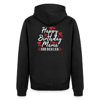Mama Geburtstag Mutter Geschenk - Unisex Premium Bio Zip Hoodie - Schwarz - Hinten - Nico (187cm)