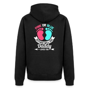 Montrer le genre de l’annonce du genre Reveal cadeau - Veste à capuche bio Premium Unisexe - noir - Dos - Nico (187cm)