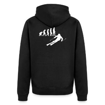Skiers skiing - Unisex Premium Organic Zip Hoodie - black - Back - Nico (187cm)