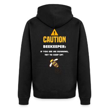 Lustige Imkerei Alabri Imker Honigbiene Bienenlieb - Unisex Premium Bio Zip Hoodie - Schwarz - Hinten - Nico (187cm)