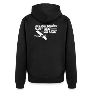 Pilot Modellflug Modellflieger Geschenk - Unisex Premium Bio Zip Hoodie - Schwarz - Hinten - Nico (187cm)