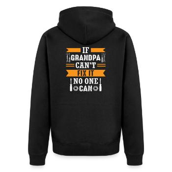 Opa Opa Opa Geschenk - Unisex Premium Bio Zip Hoodie - Schwarz - Hinten - Nico (187cm)
