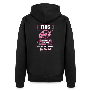 Driver's license Girls Driving License Pass - Unisex Premium Organic Zip Hoodie - black - Back - Nico (187cm)